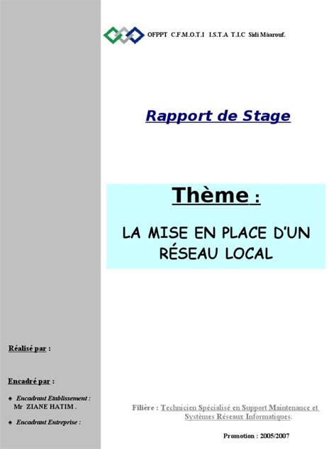Exemple De Rapport De Stage Informatique Application