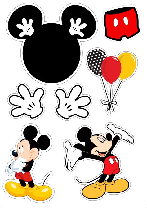 Mickey Mouse Cake Topper Printable