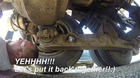 Rear Suspension Shock Replacement On A Sterling Dump Truck Youtube