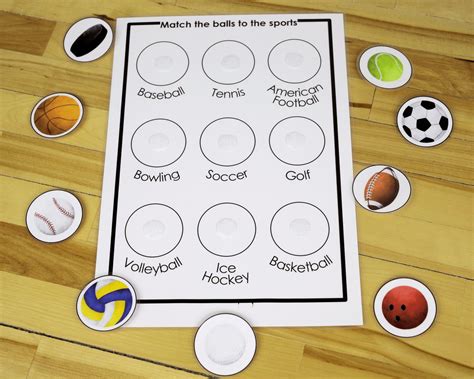 Sport Balls Matching Activity Homeschool Preschool Printable Etsy