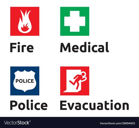 Emergency Icons Royalty Free Vector Image Vectorstock