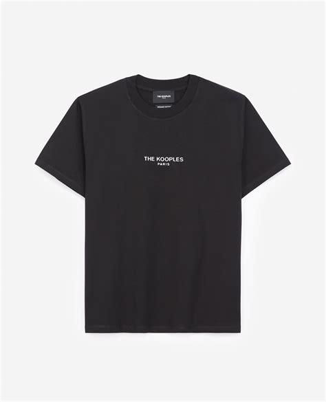 Black Cotton T Shirt With Silver Logo The Kooples