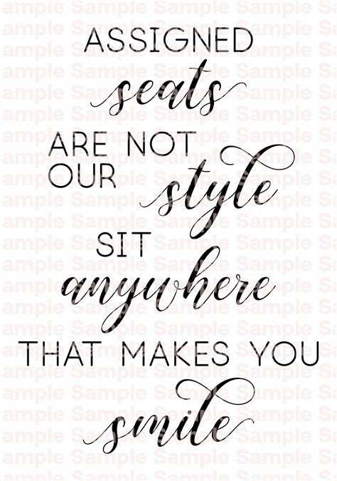 Printable Assigned Seats Are Not Our Style Pngsvg Etsy Uk