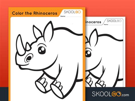 Color The Rhinoceros Worksheet By