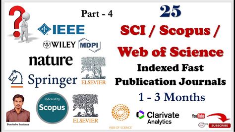 25 Sci Web Of Science Scopus Indexed Fast Publication Journals 1