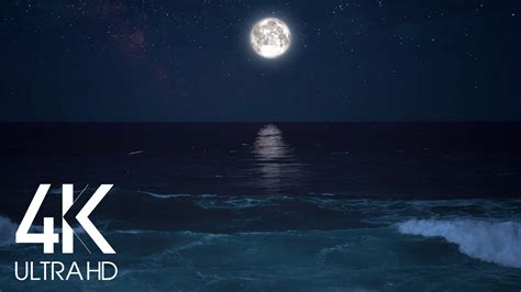 Alming Sounds Of Night Ocean Full Moon Night With Wave Sounds For