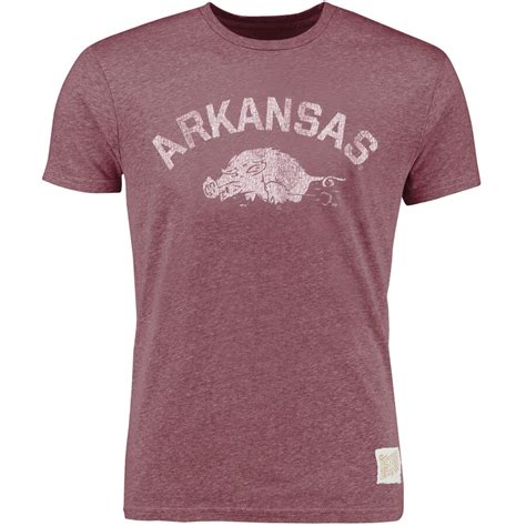 Original Retro Brand Arkansas Razorbacks Cardinal Vintage Tri Blend T Shirt