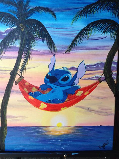 Stitch In A Hammock Painting Disney Lilo And Stitch