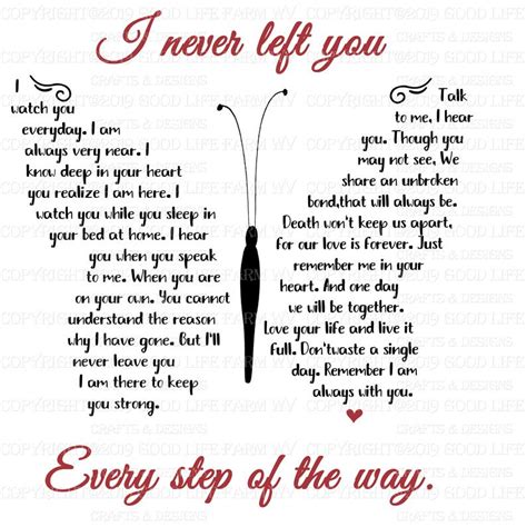 I wish every day that i never left your side. I never left you-Butterfly Poem SVG png jpeg eps Cutting ...