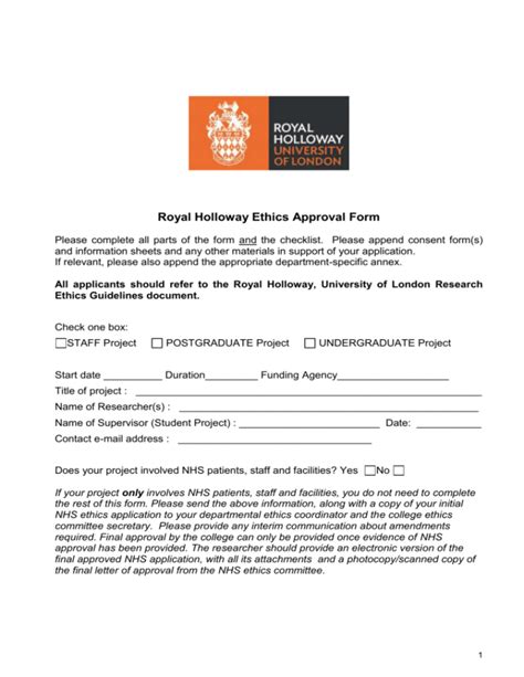 Ethical Approval Form