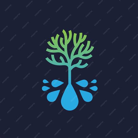 Premium Vector Tree With Soil Made From Water Drop Agriculture Farm