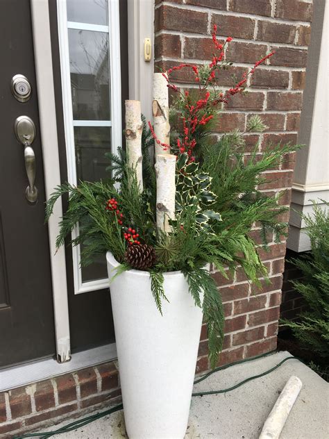 Christmas Birch Outdoor Planter Decorative Outdoor Planters Tree