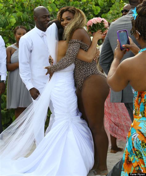 Serena Williams Crashes Wedding In A Leopard Swimsuit Huffpost