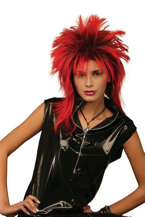 1980s 80s ladies glam rock punk rocker wig tina turner fancy dress costume ebay