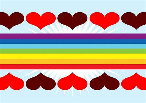 Hearts N Stripes Red Hearts Stripes Rainbow Love Hd Wallpaper