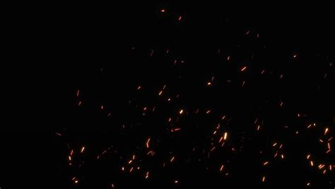 Fire Sparks From Campfire Over Black Background Stock Footage Video