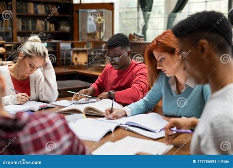 Group Of University Students Studying Together Stock Image Image Of