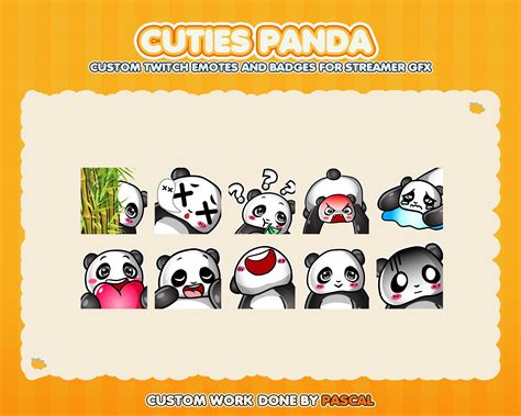 10x Emotes Pack Cute Panda Emotes For Twitch Emotes Youtube Etsy In