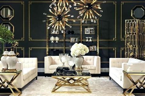 Art Deco Home Decor R Living Room 2 Golden Elements Gold In Interior