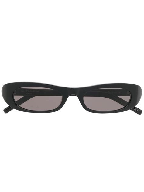 saint laurent eyewear black oval frame sunglasses farfetch