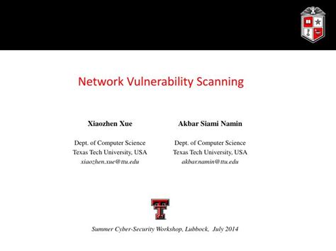 PPT Network Vulnerability Scanning PowerPoint Presentation Free