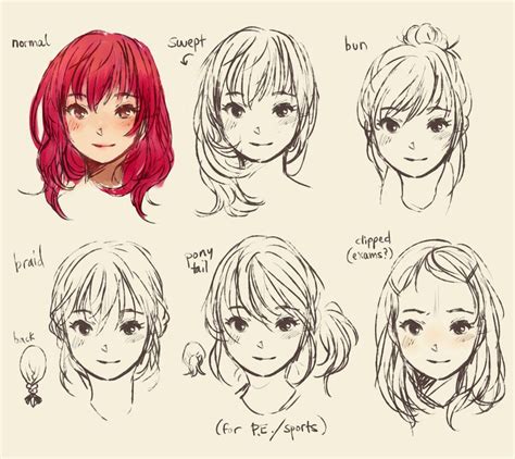 Drawing real things, the way things are, in reality. cute doodle hair style manga by geneme | Manga hair, How ...