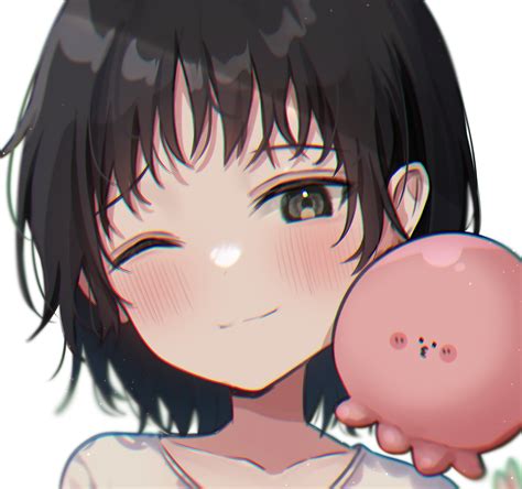 Wallpaper Cute Anime Girl Blushes Wink Short Hair Resolution