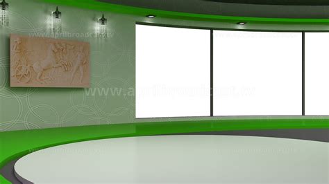 2d3d Green Screen Background Best Suited For A Variety Talkshow Based