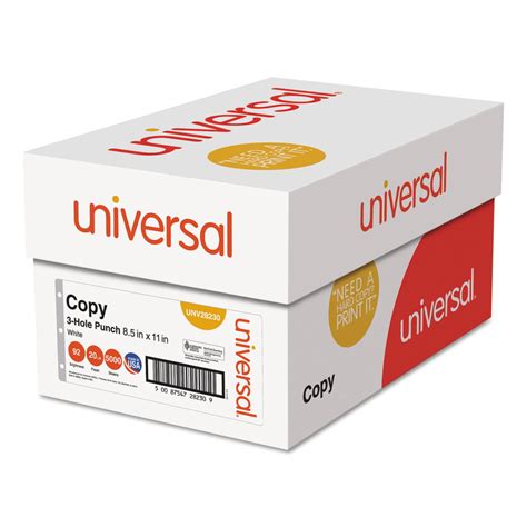 Universal Unv28230 Copy Paper 92 Brightness 20lb 8 12 X 11 3 Hole