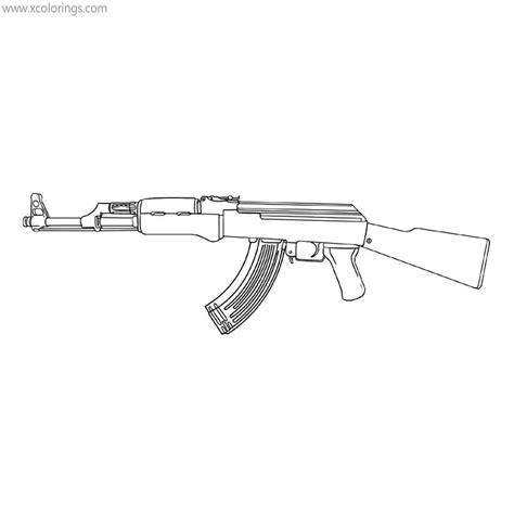 Call Of Duty Coloring Pages Ak Gun
