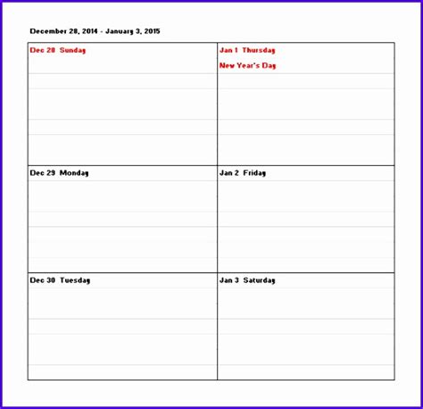 8 Excel Week Calendar Template Excel Templates