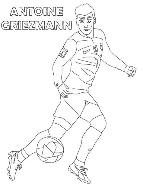 Coloriage Dessin de Antoine Griezmann télécharger et imprimer gratuit sur ColoriageEnfant Com