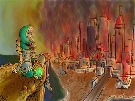 Commission Riven And The Burning City By Michiruremo On Deviantart