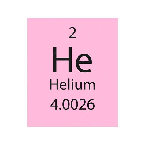 Símbolo De Helio Elemento Químico De La Tabla Periódica Ilustración