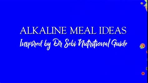 When we say alkaline or acid food, we refer to its levels of acid or alkaline before being digested and processed by the body. Alkaline Meal Ideas Announcement - YouTube