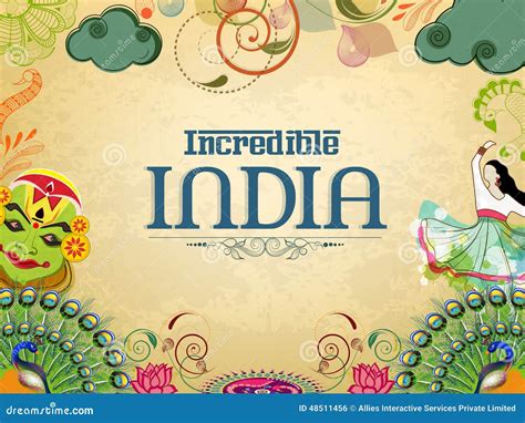 Poster Or Banner Design Of Incredible India Stock Illustration