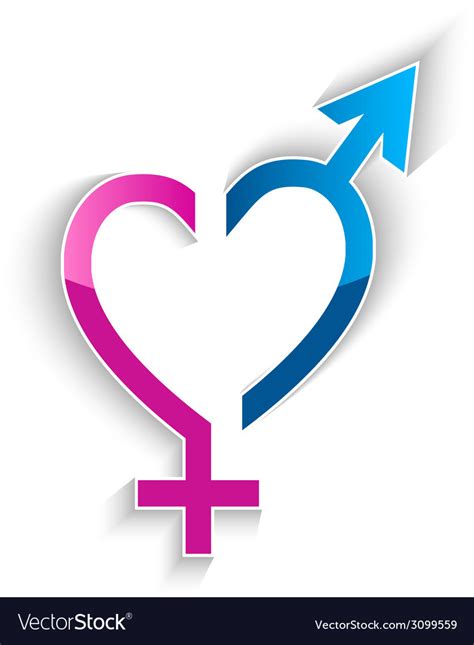 Male And Female Sex Symbol Heart Shape Concept Vector Image Free Hot