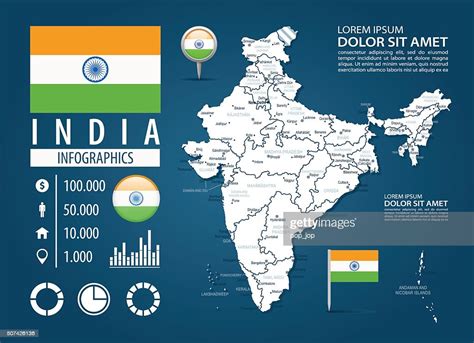 India Infographic Map Illustration High Res Vector Graphic Getty Images