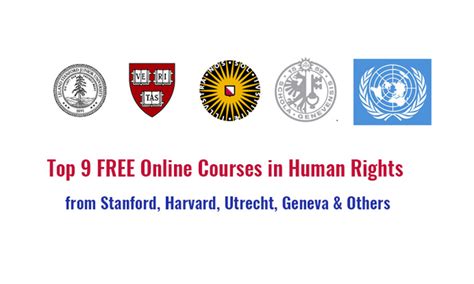 Top 9 Free Online Courses In Human Rights Paid Internships Daily