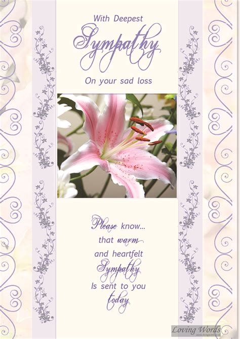 With Deepest Sympathy On Your Sad Loss Greeting Cards By Loving Words