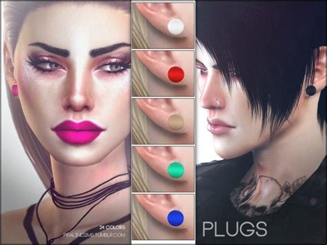The Sims Resource Plugs Earrings By Pralinesims • Sims 4 Downloads The