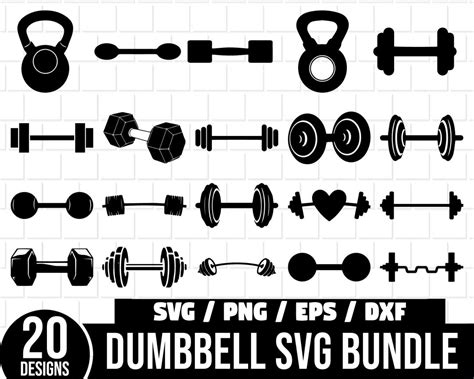 Dumbbell SVG Bundle Barbell Svg Dumbbell Dxfdumbbell Etsy