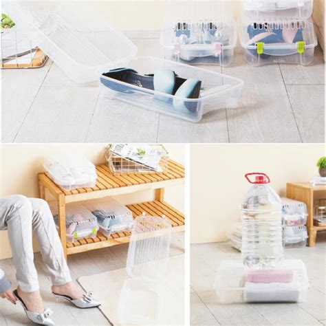 Clear Plastic Mens Shoes Stackable Shoe Box Travel Storage