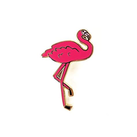 Funky Flamingo Pin Funky Enamel Pins Enamel Lapel Pin