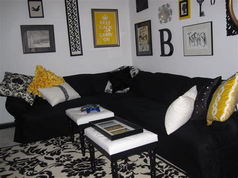 Black White And Yellow Living Room Nesting Happiness