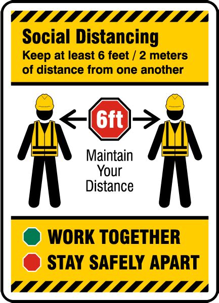 Excavation safety poster in hindi language image for construction site / excavation safety poster in hindi language image for construction site height work safety posters in hindi k3lh com hse construction site most of the products are safety measures : Social Distancing Construction Sign D6250, by SafetySign.com