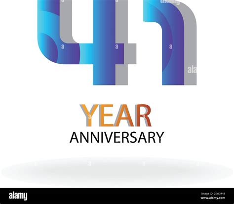 41 Year Anniversary Vector Template Design Illustration Blue Elegant