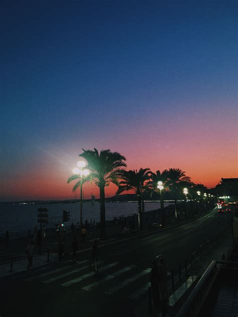 Sunset Promenade Des Anglais Nice Côte Dazur Images De Coucher