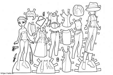 Paper Dolls 5 Coloring Page