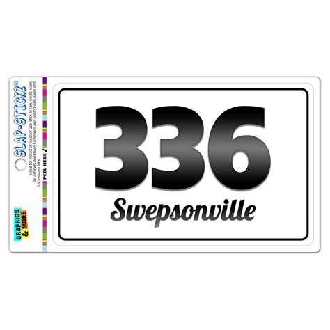 Area Code Bandw Window Sticker 336 North Carolina Nc Seagrove